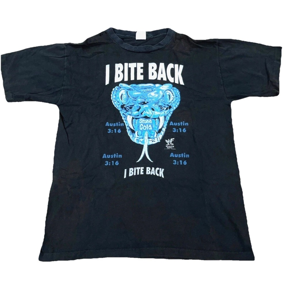 Vintage Stone Cold Steve Austin Shirt Men Large Black WWF Tee Single Stitch USA